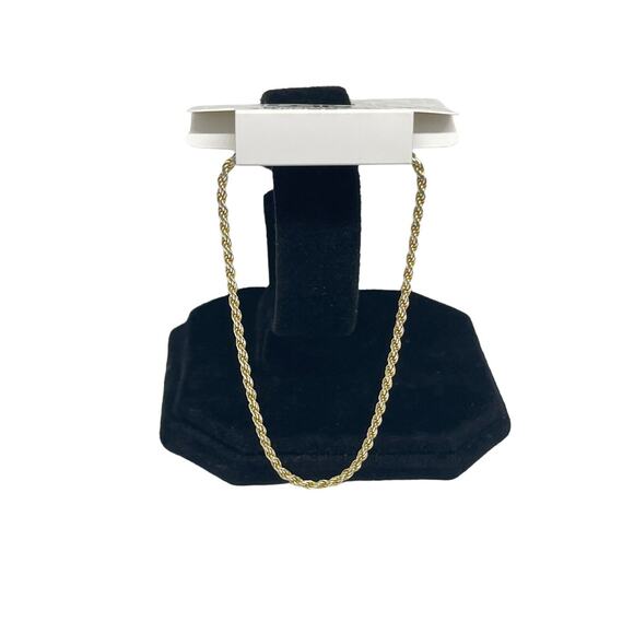18K Gold Vermeil Chain Bracelet Diamond Cut Rope Style 7" Elegant Fashion NWT - Picture 8 of 11